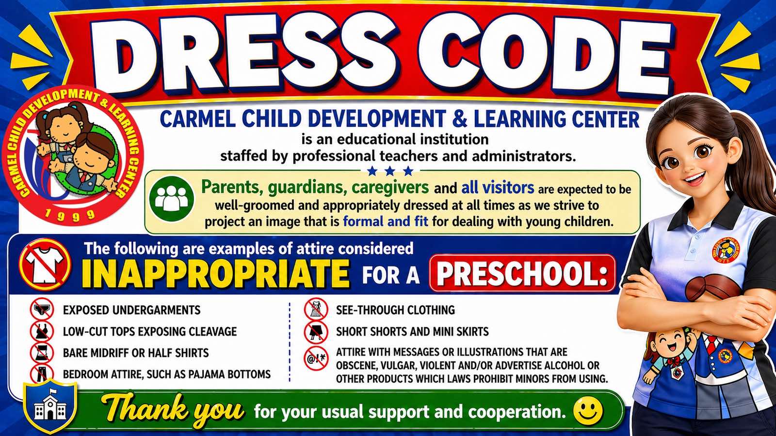 Carmel Child dress code guidelines