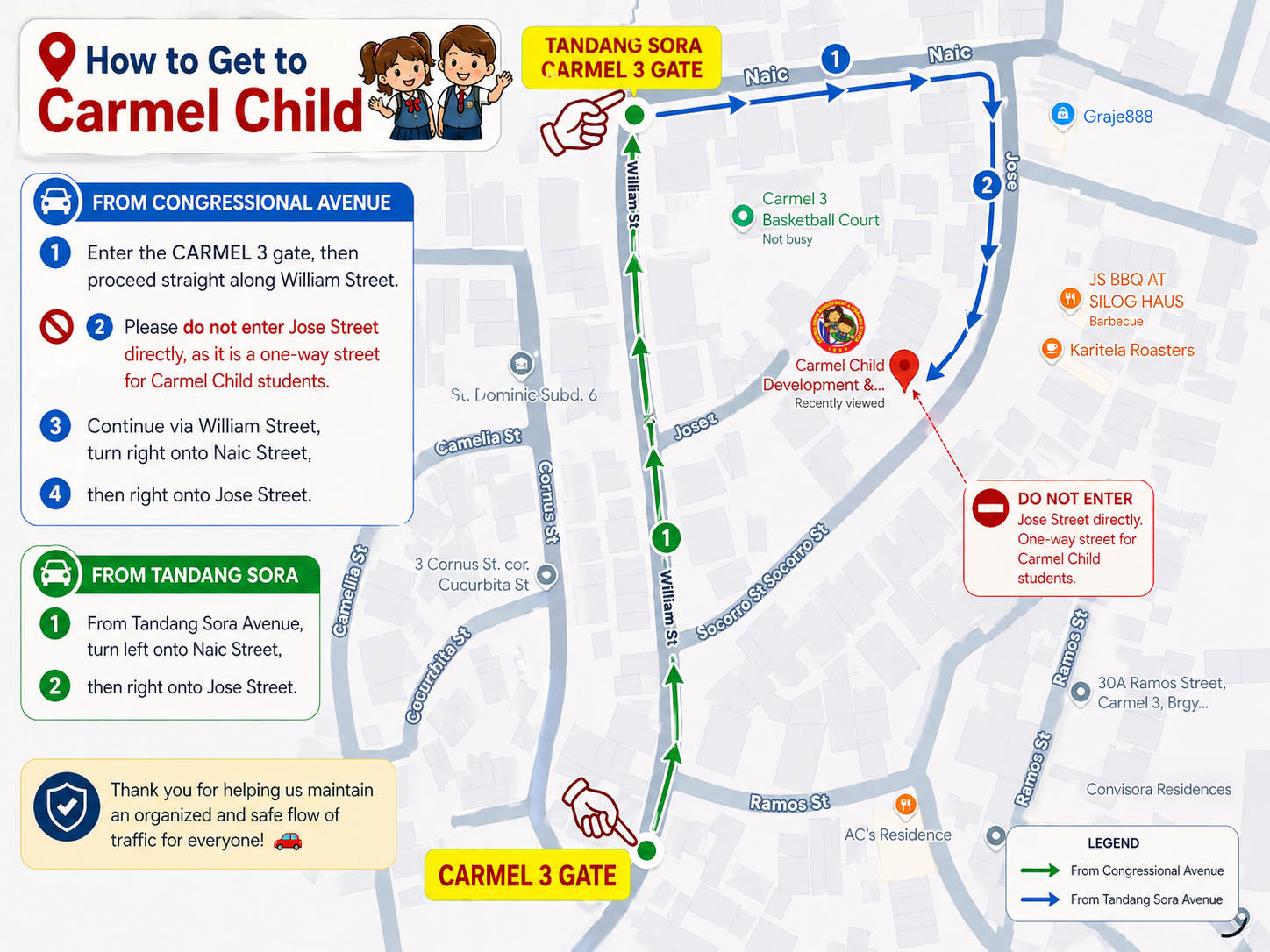How to get to Carmel Child