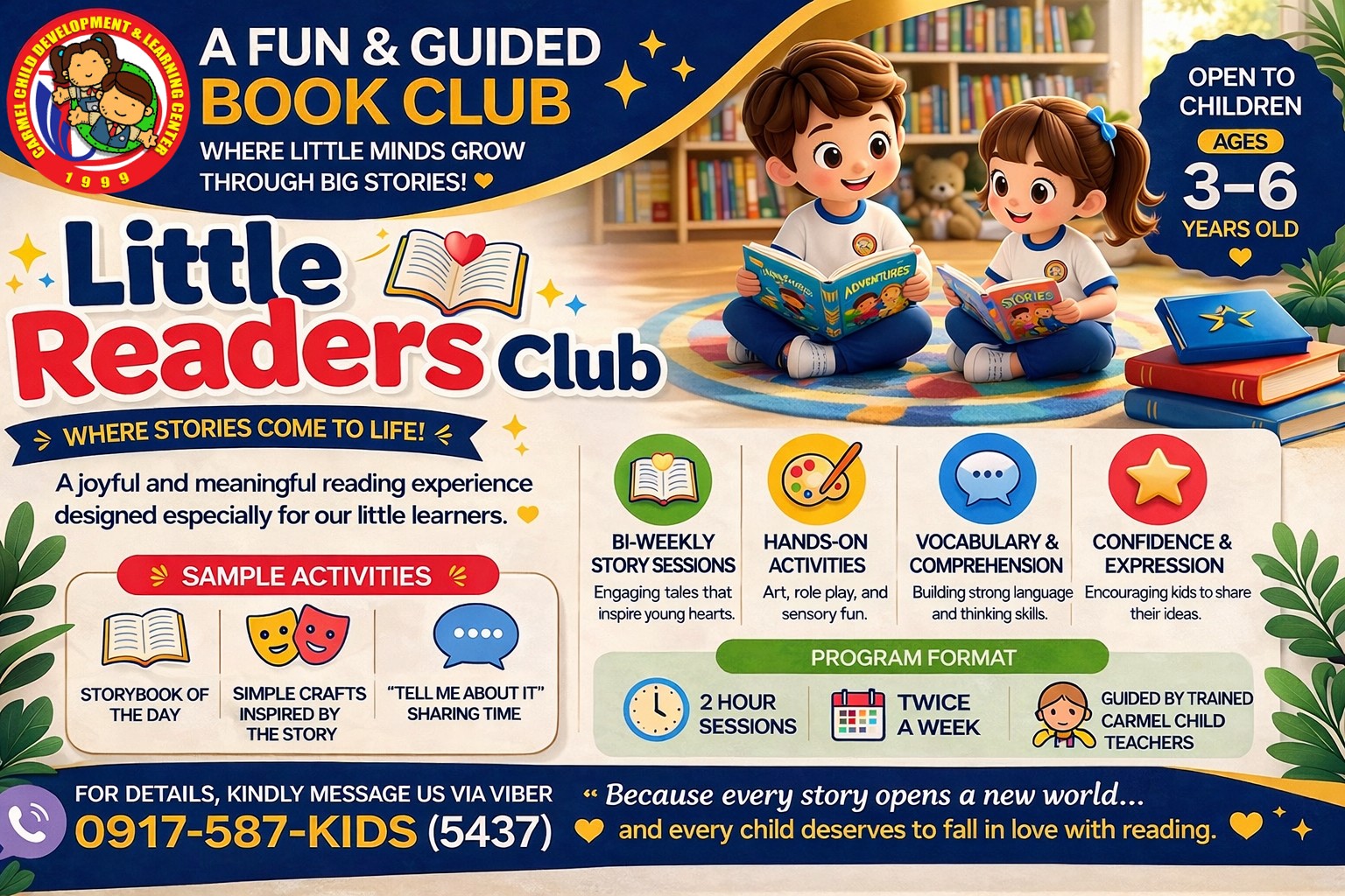 Little Readers Club β reading program at Carmel Child Development & Learning Center