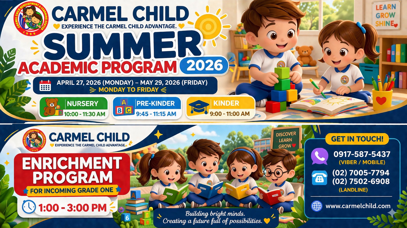 Summer Academic and Enrichment Programs 2026 β Carmel Child
