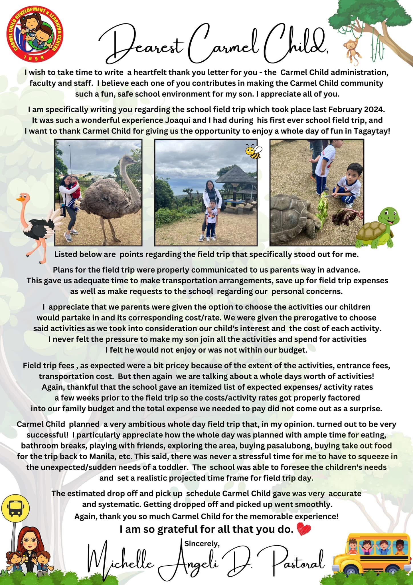 Highlight 19 - Carmel Child testimonial or achievement