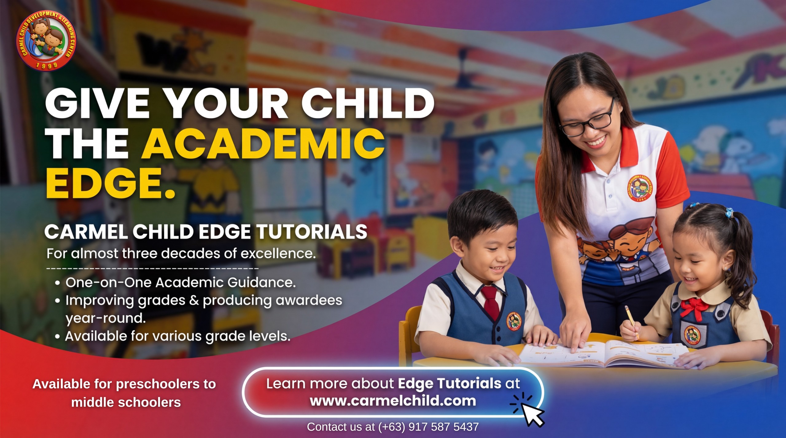 EDGE Tutorials Program Details - 26 Years Experience - Carmel Child Development & Learning Center