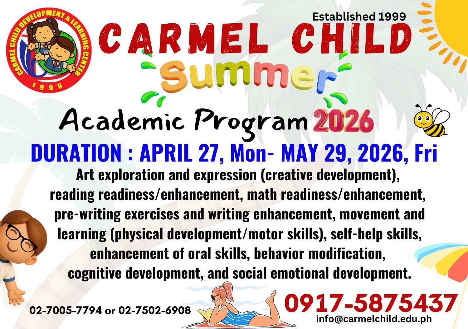 Summer Academic Program 2026 - Incoming Pre-Kindergarten Details - Carmel Child Development & Learning Center