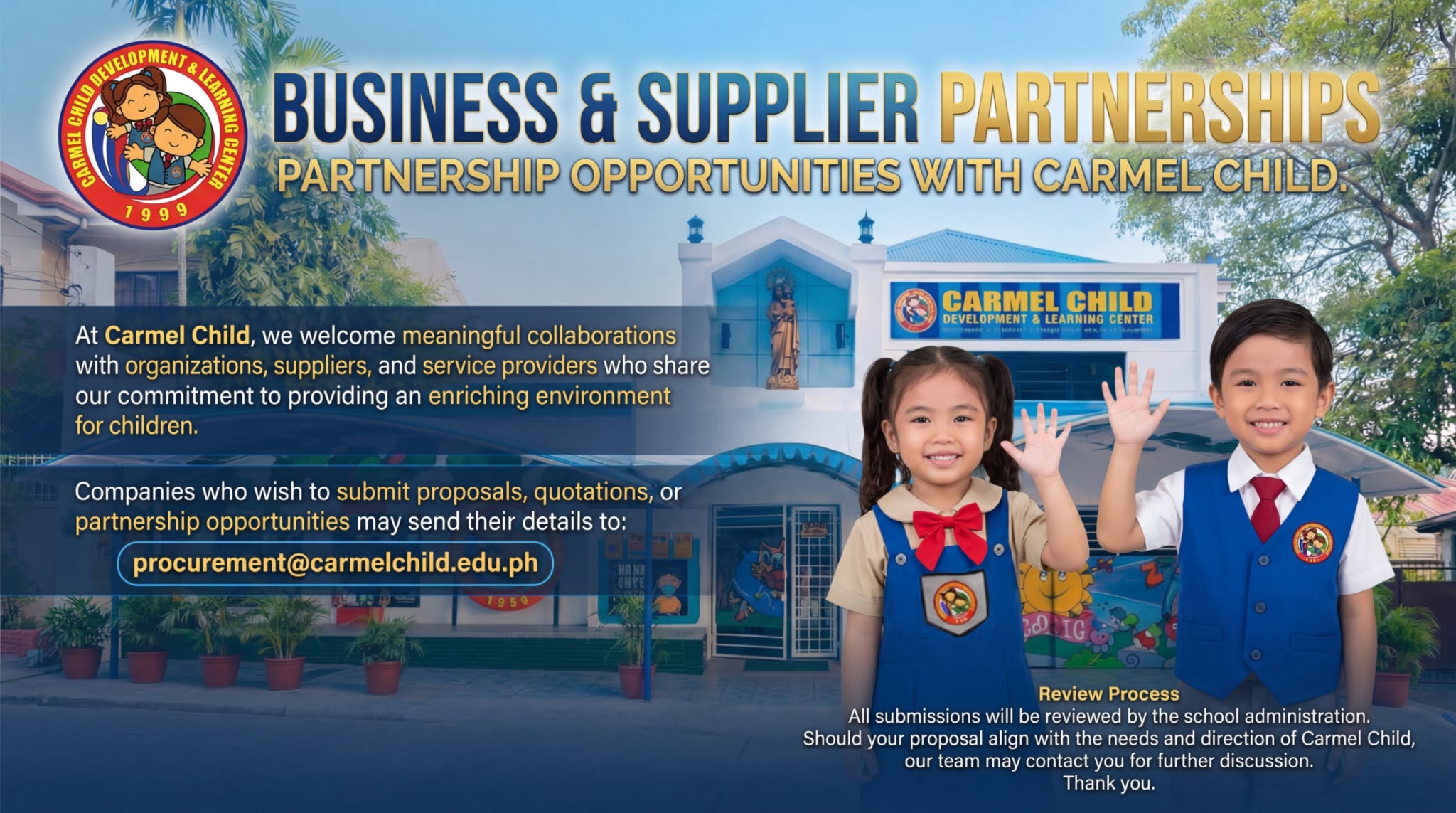 Carmel Child — Suppliers and vendors partnership information