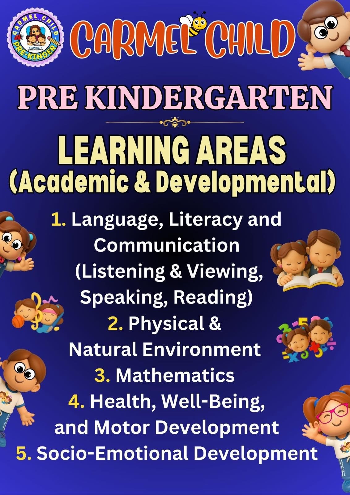 Pre-Kindergarten Learning Areas - Carmel Child Development & Learning Center